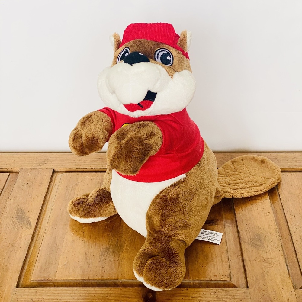 Bucees Beaver Plush Mascot Sitting 11" Hat Shirt Stuffed Animal‎ Toy